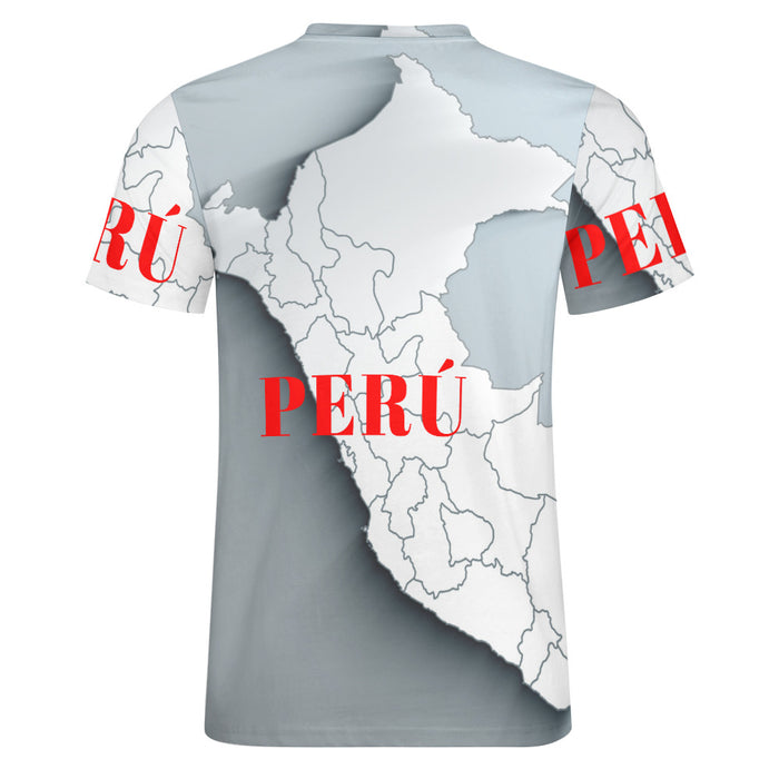 Men's Cotton T-Shirt - Landkarte Peru