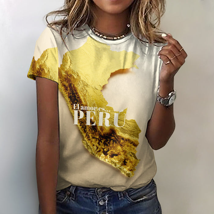 Women's 100% Cotton T-Shirt - Peru Gold