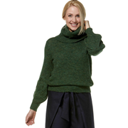 Alpaka Rollkragen Pullover SALOMON – Modischer Crop-Strick mit Applikationen - PeruMagazin