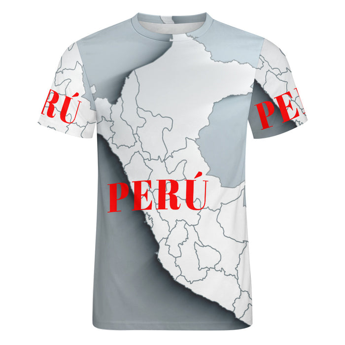 Men's Cotton T-Shirt - Landkarte Peru