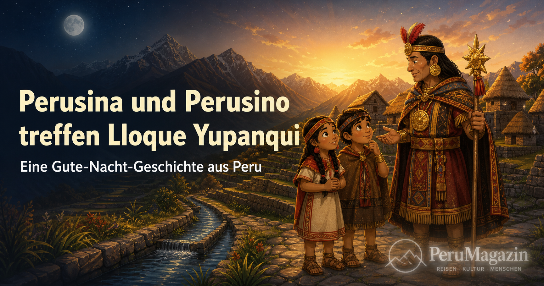 Perusina und Perusino treffen Lloque Yupanqui