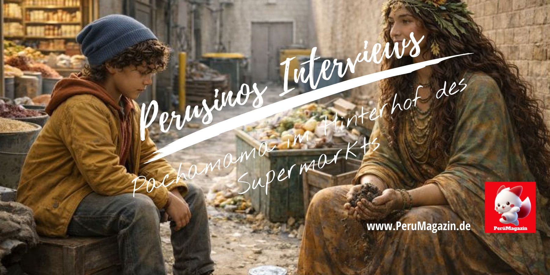 Pachamama im Hinterhof des Supermarkts