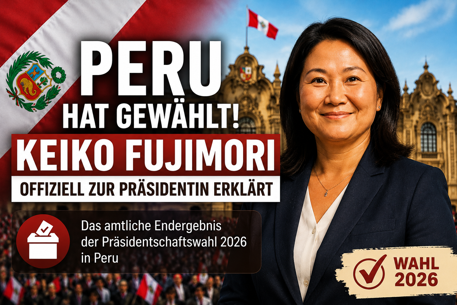 Peru hat gewählt: Keiko Fujimori offiziell zur Präsidentin erklärt