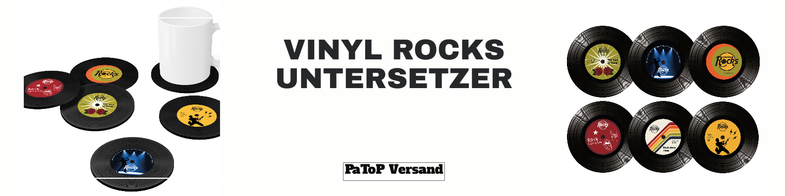 "Style Spritzigkeit: Warum Vinyl Rock Untersetzer Winkee Rocks das Utensil einer trendigen Einrichtung sind".