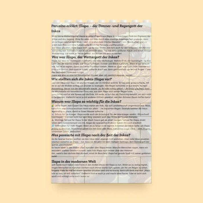 Illapa – El poderoso dios inca como elemento constructivo singular