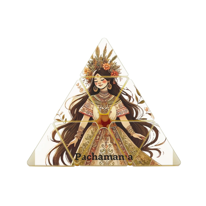Cubo mágico piramidal con Pachamama: un divertido rompecabezas único
