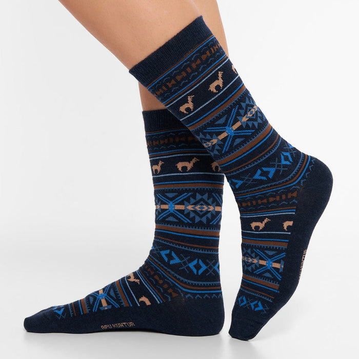 Apu Kuntur - Alpaka Jacquard Socken - Alpaka-Mix - PeruMagazin