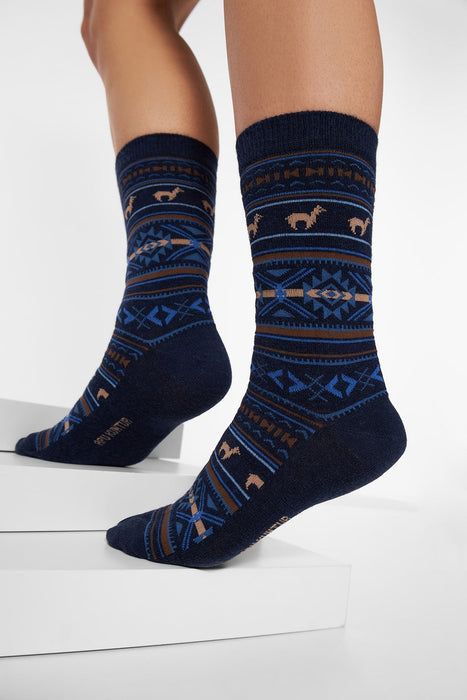 Apu Kuntur - Alpaka Jacquard Socken - Alpaka-Mix - PeruMagazin