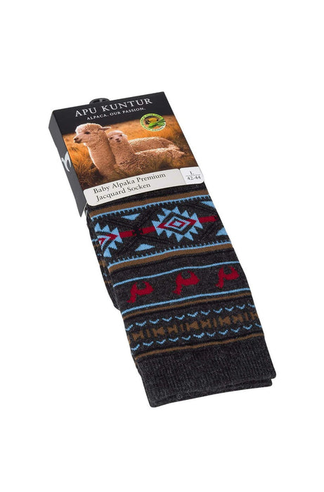 Apu Kuntur - Alpaka Jacquard Socken - Alpaka-Mix - PeruMagazin