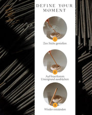 ZoaZen Black Copal Räucherstäbchen – Produktbild 6 mit handgerolltem Räucherwerk