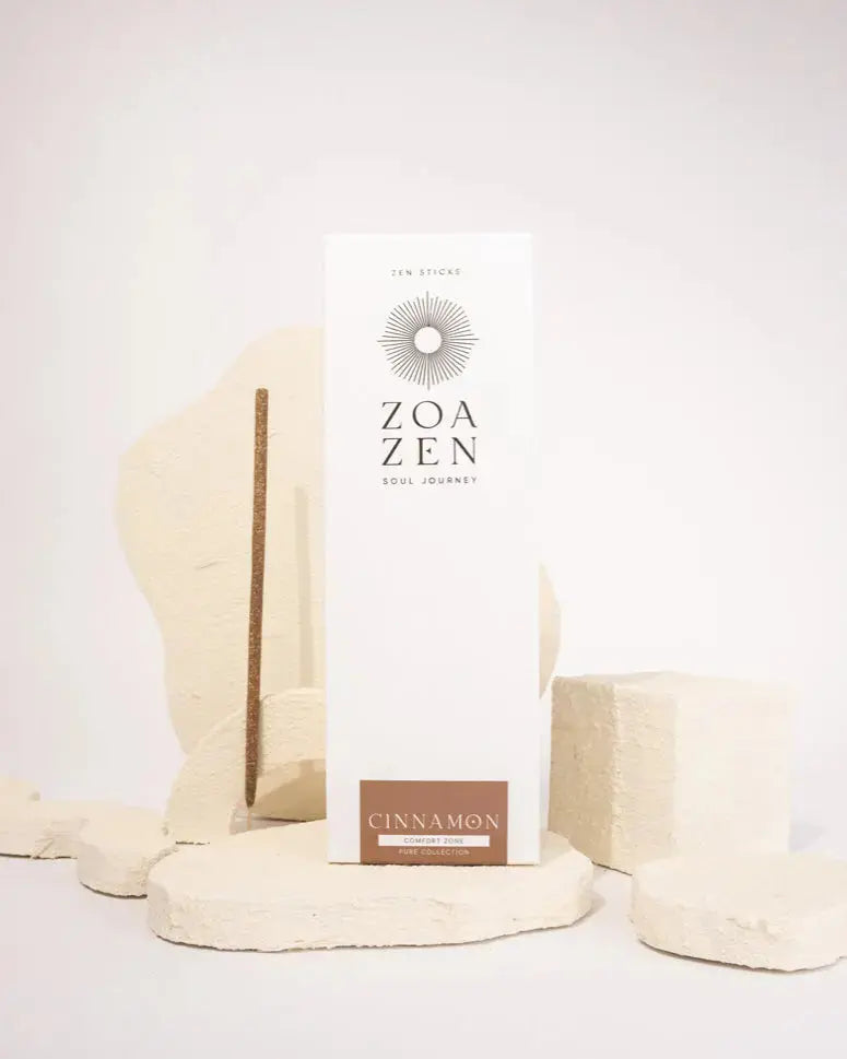 ZoaZen Cinnamon Zen Sticks – Produktaufnahme 2 der handgerollten Zimt-Räucherstäbchen