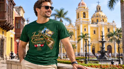 Herren T-Shirt – Papst Leo XIV. | Juntos en el Camino | Peru 2026