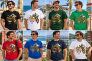Papst Leo XIV. Herren T-Shirt mit goldfarbenem Schriftzug und Peru-Landkarte – weitere Produktansicht