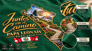 Juntos en el Camino T-Shirt Peru 2026 – Ansicht des bedruckten Herren-Shirts