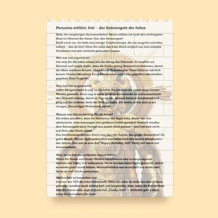 Inti-Puzzle aus Bausteinen – Sonnengott der Inka als Denkspiel