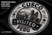 PeruMagazin – T-Shirt Cusco Visited (Schwarz, Weiß, Grün) - PeruMagazin