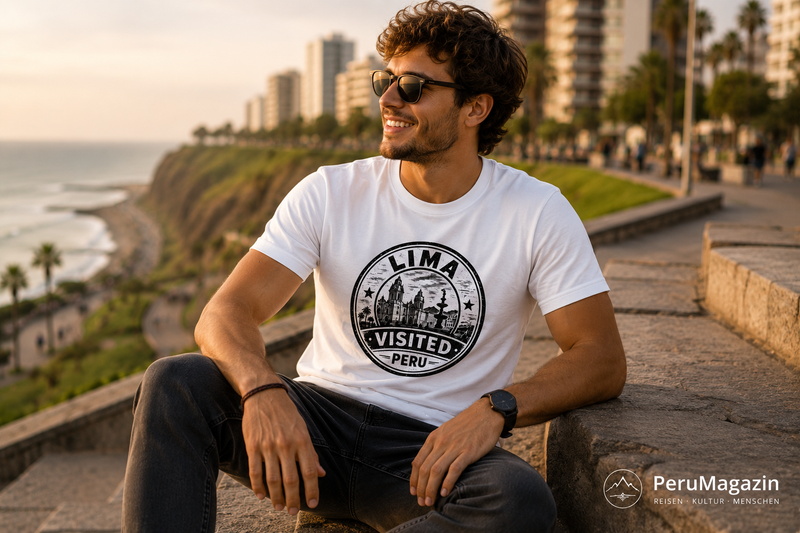 PeruMagazin – T-Shirt Lima Visited (Schwarz, Weiß, Grün) - PeruMagazin