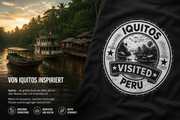 PeruMagazin – T-Shirt Iquitos Visited (Schwarz, Weiß, Grün) - PeruMagazin