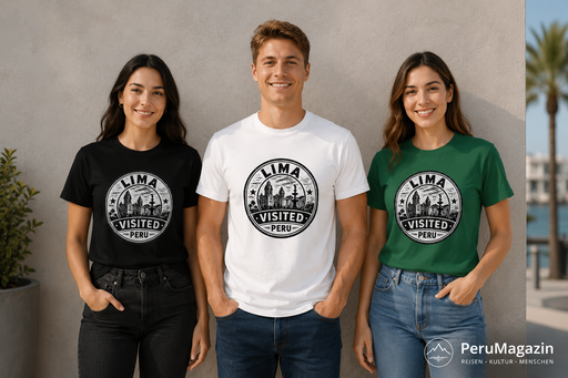 PeruMagazin – T-Shirt Lima Visited (Schwarz, Weiß, Grün) - PeruMagazin