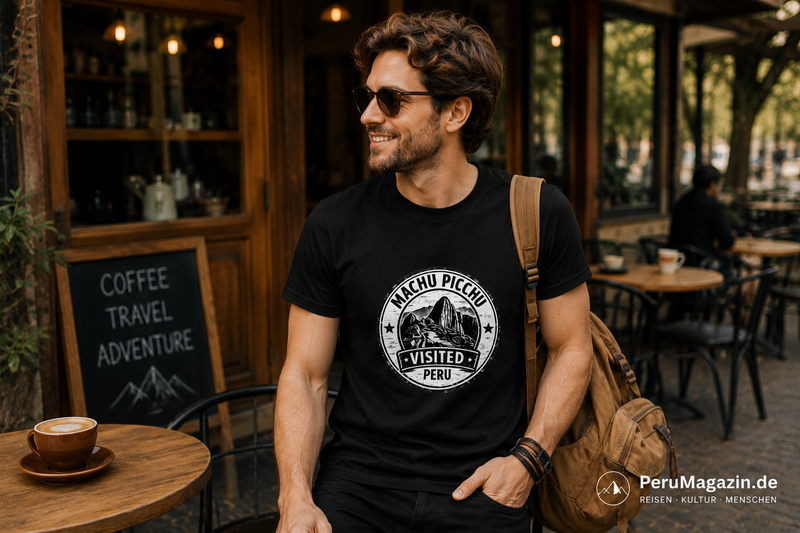 PeruMagazin – T-Shirt Machu Picchu Visited (Schwarz, Weiß, Grün) - PeruMagazin