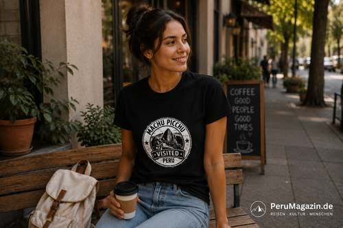 PeruMagazin – T-Shirt Machu Picchu Visited (Schwarz, Weiß, Grün)