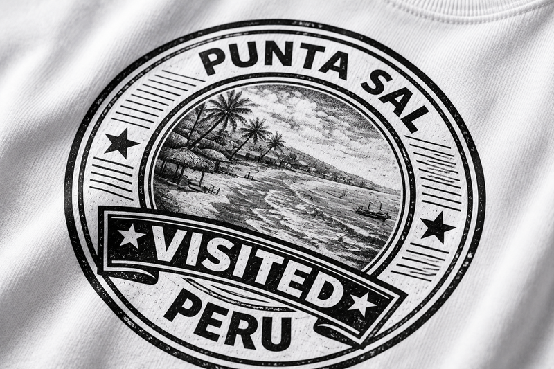 Visited Punta Sal T-Shirt Motiv als Nahaufnahme auf Baumwollstoff