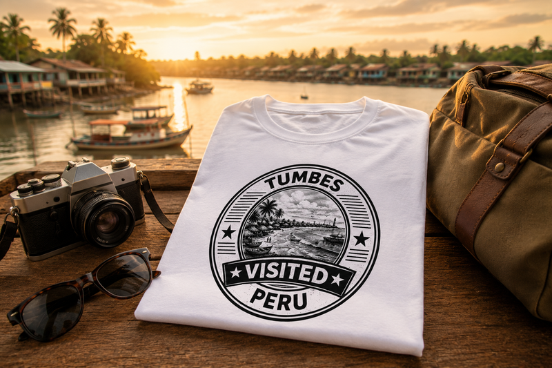 Visited Tumbes T-Shirt als Reise- und Abschlussmotiv mit Küstenbezug