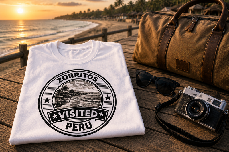Visited Zorritos T-Shirt als Reise- und Abschlussmotiv mit Nordperu-Bezug
