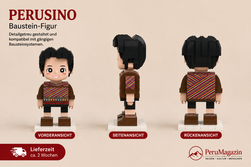 Perusino als Baustein-Figur – Frech, laut und endlich da - PeruMagazin