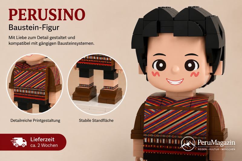 Perusino als Baustein-Figur – Frech, laut und endlich da - PeruMagazin