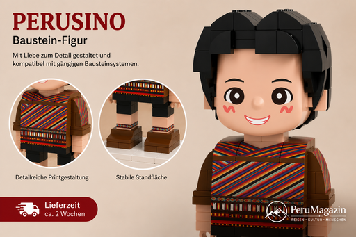 Perusino als Baustein-Figur – Frech, laut und endlich da - PeruMagazin