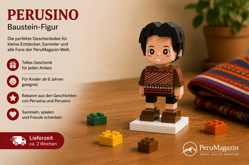 Perusino als Baustein-Figur – Frech, laut und endlich da - PeruMagazin