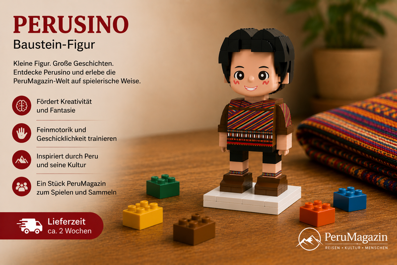 Perusino als Baustein-Figur – Frech, laut und endlich da - PeruMagazin