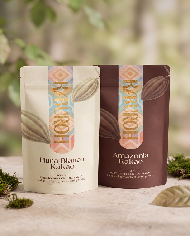 Kaburoh Kit cacao bio du Pérou – Piura Blanco & Amazonia | 2 × 250 g
