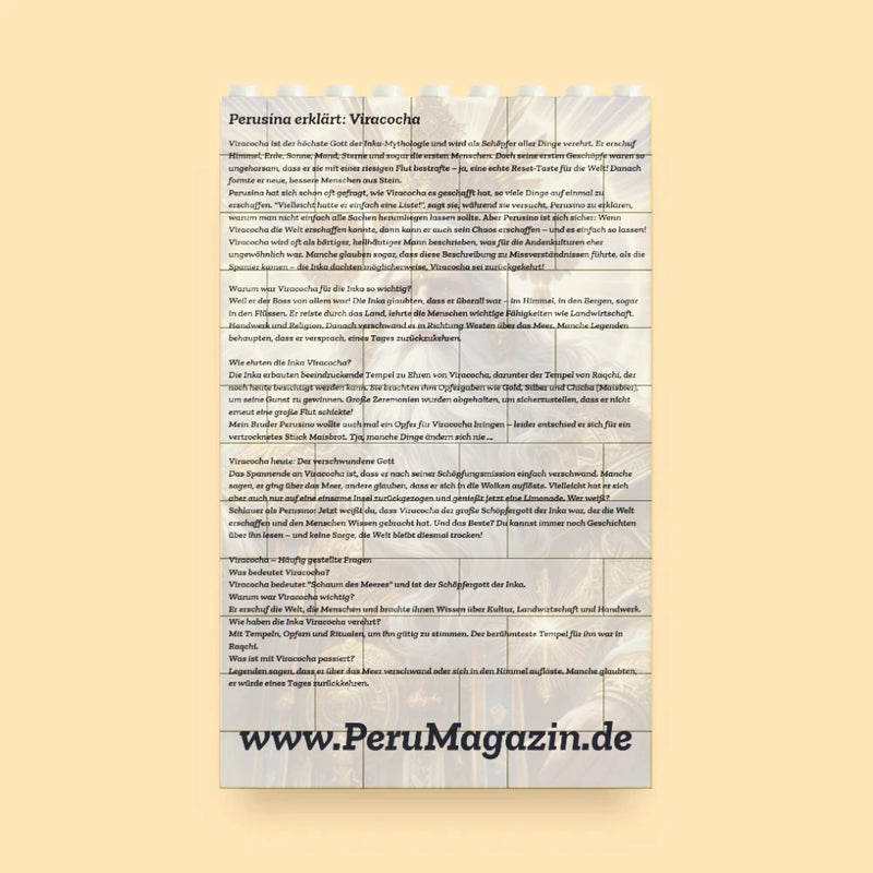 Viracocha &amp; die Welt der Inka als kreatives DIY-Bausteinprojekt - PeruMagazin