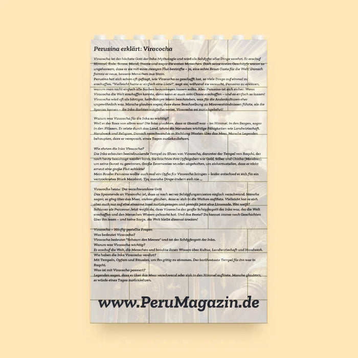 Viracocha &amp; die Welt der Inka als kreatives DIY-Bausteinprojekt - PeruMagazin