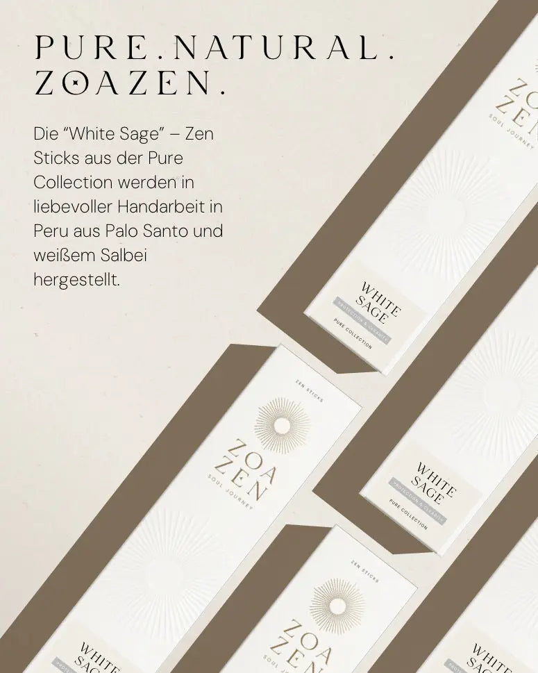 ZoaZen White Sage Zen Sticks – Produktaufnahme 5 der handgerollten Räucherstäbchen