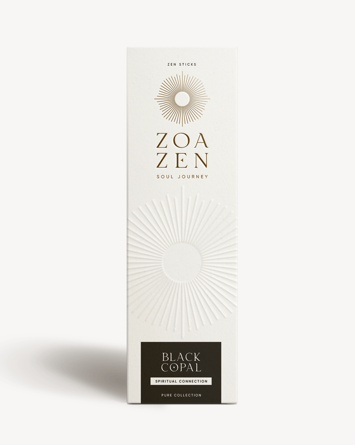 ZoaZen Black Copal Zen Sticks – 6 Räucherstäbchen mit Palo Santo