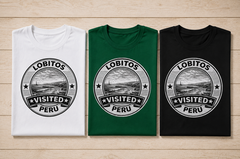 Visited Lobitos T-Shirt in Weiß, Grün und Schwarz nebeneinander