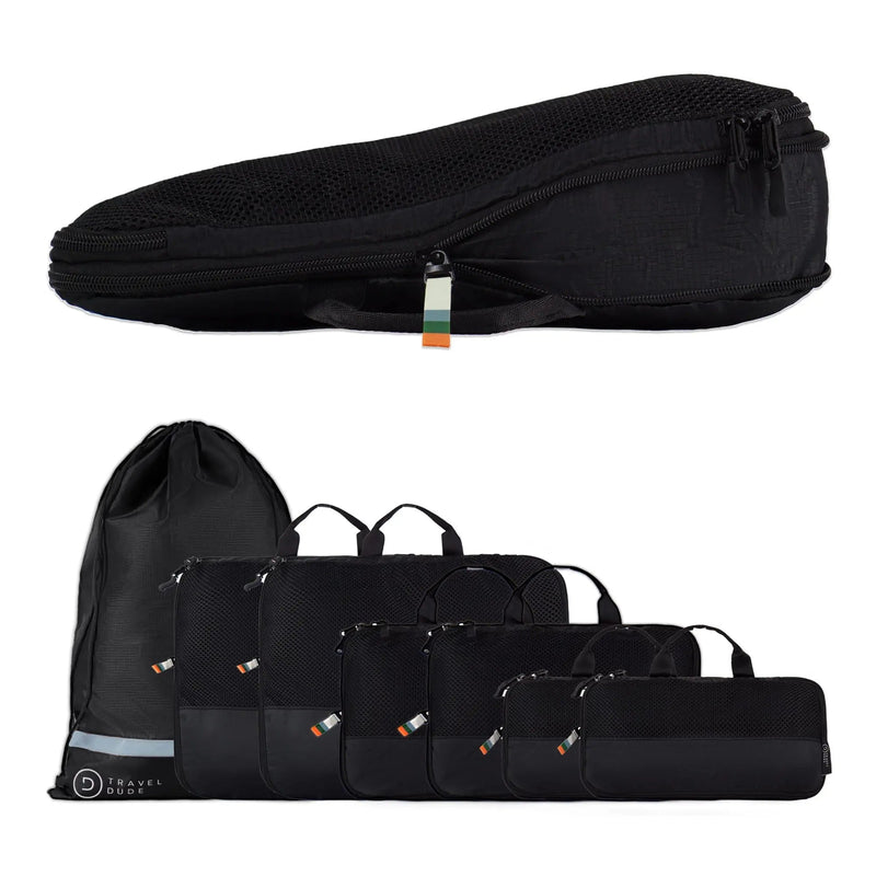 TRAVEL DUDE Kompressions-Packwürfel, 7-teiliges Reiseorganizer-Set – Hauptbild