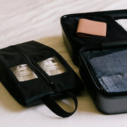 TRAVEL DUDE Schuhbeutel-Set – zwei Schuhtaschen aus recyceltem PET, Farbe Schwarz, Produktansicht 7 von 8