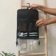 TRAVEL DUDE faltbare Kulturtasche zum Aufhängen – Produktaufnahme 2 von 8, Reise-Kulturbeutel mit Spiegel und abnehmbarem Flüssigkeitsbeutel