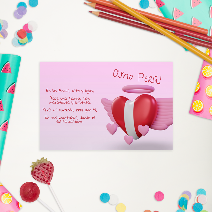 Amo Peru - Postkarte - Valentinstag