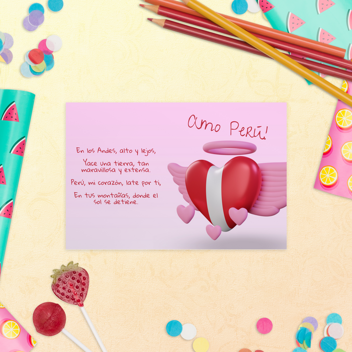 Amo Peru - Postkarte - Valentinstag