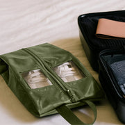 TRAVEL DUDE Schuhbeutel-Set – zwei Schuhtaschen aus recyceltem PET, Farbe Waldgrün, Produktansicht 2 von 8
