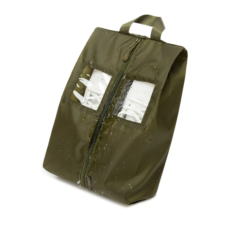 TRAVEL DUDE Schuhbeutel-Set – zwei Schuhtaschen aus recyceltem PET, Farbe Waldgrün, Produktansicht 3 von 8