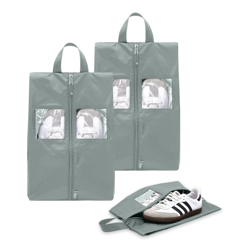 TRAVEL DUDE Schuhbeutel-Set – zwei Schuhtaschen aus recyceltem PET, Farbe Stahlblau, Produktansicht 1 von 8