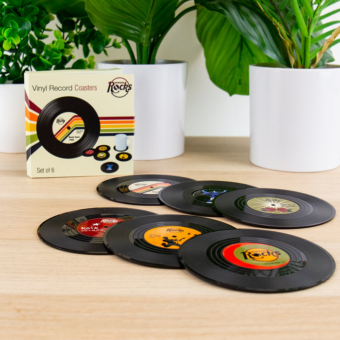 Winkee Rocks - Posavasos de vinilo Rock - 6 piezas 