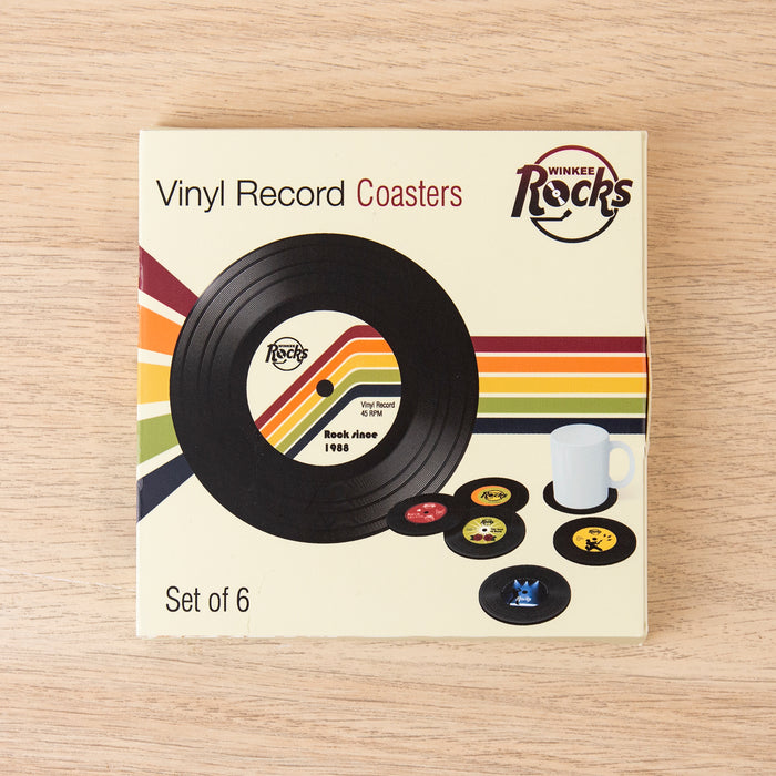 Winkee Rocks - Posavasos de vinilo Rock - 6 piezas 
