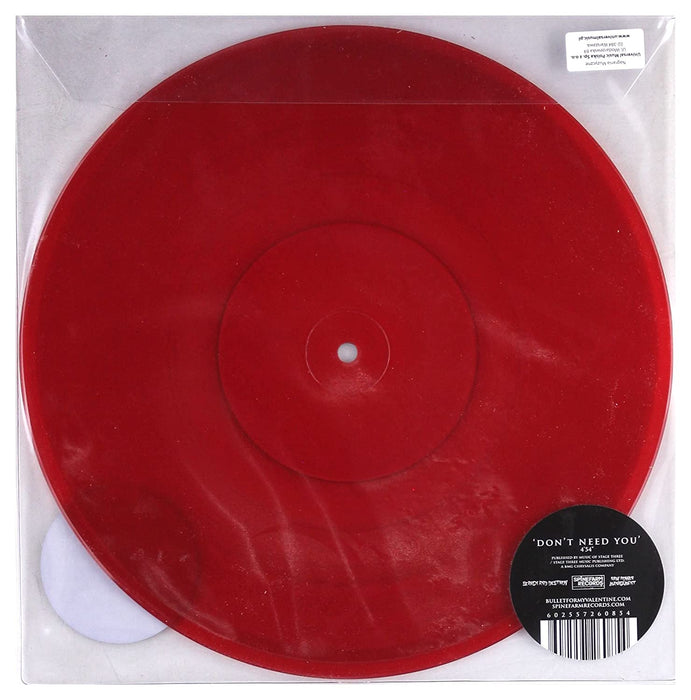 Bullet For My Valentine – Don't Need You - Vinilo, 10", 45 RPM, una cara, Maxi-Single, grabado, edición limitada, rojo 